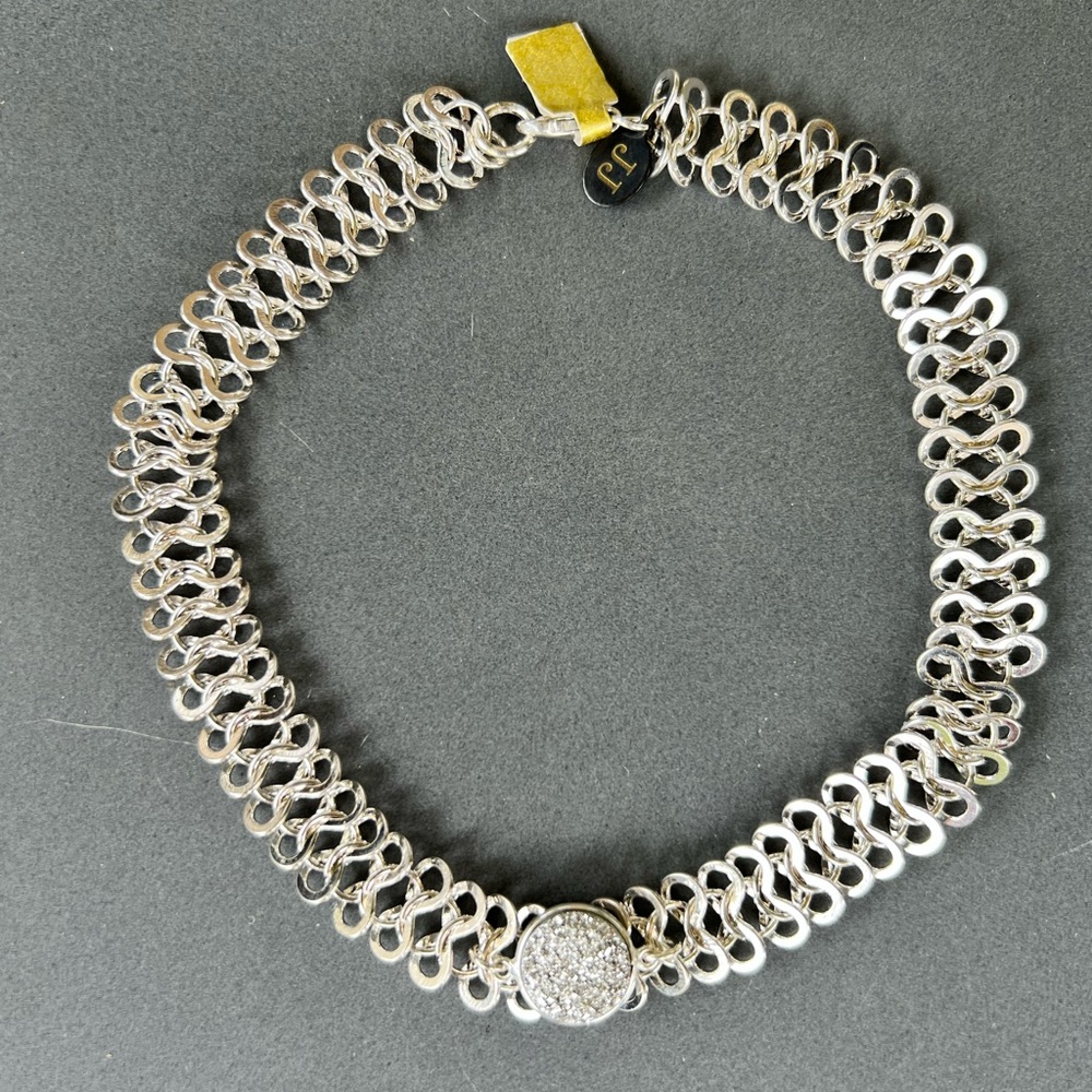 Gorgeous silver drusy & silver plated necklace